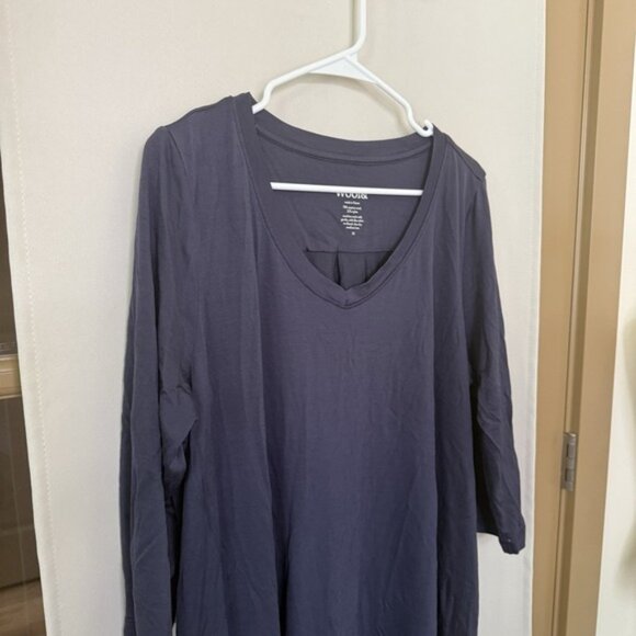 Wool& Womens 2x Blue V-Neck 3/4 Sleeve Merino Wool Blend Willow Dress Pockets - Picture 2 of 8